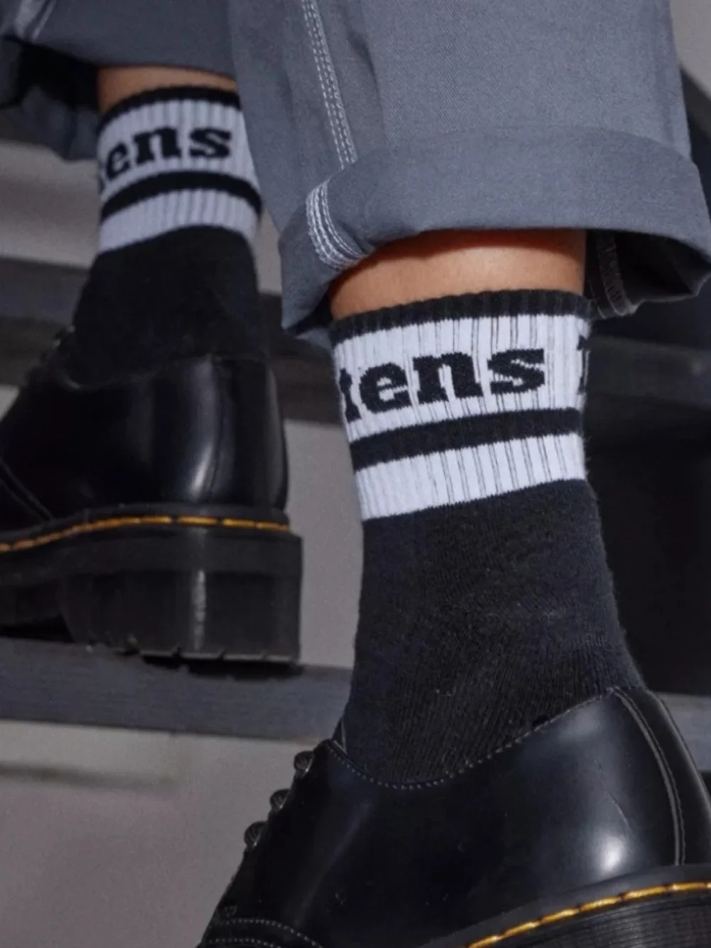 Dr. Martens 2-Pack Black White Short Cushioned Ankle Socks
